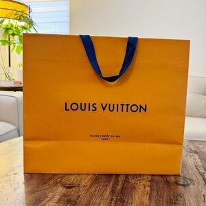 Louis Vuitton Orang Shopping Gift Bags with Blue Cotton Handle